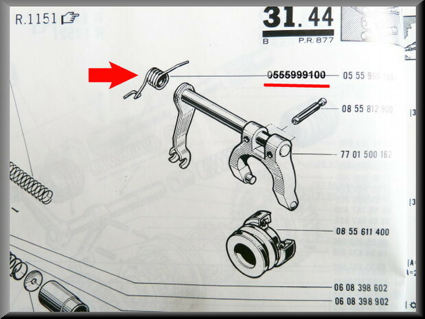 Release shaft spring.