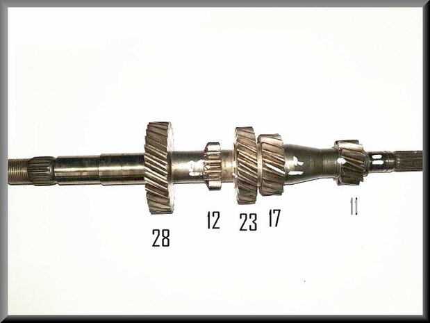 Primary shaft (28-12-23-17-11 teeth).