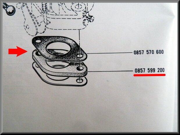 Isolatieplaatje carburateurvoet pakking R16 1150.