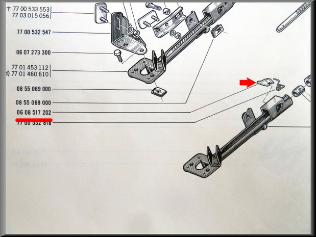 Hand brake anchor strut.