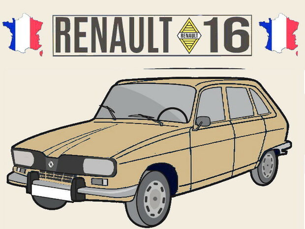 Sleutelhanger Renault 16 TL (beige).