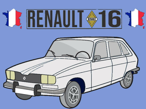Sleutelhanger Renault 16 TX (wit).