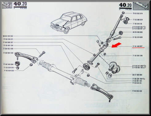 Universal joint steering column for R4 R5, R6, R12, R16, R18, R20, R30 Fuego.