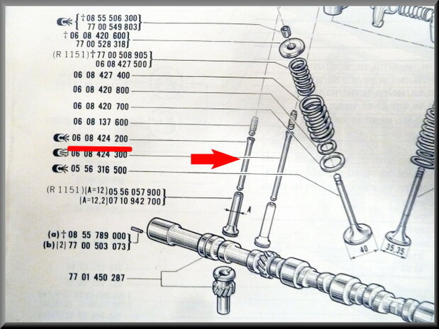 Valve tappet R16 TS-TX (short version)