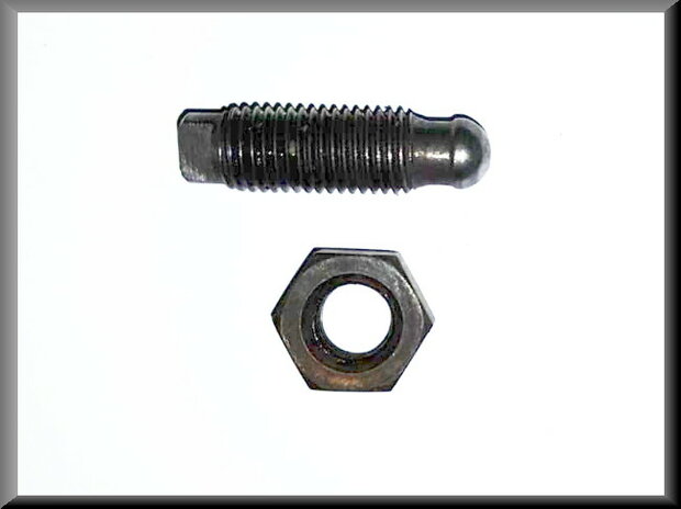 Valve stem nut and bolt.