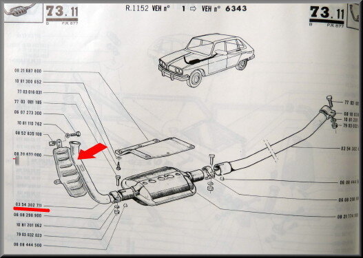 Collecteur d'echappement R16 L-TL-TA.