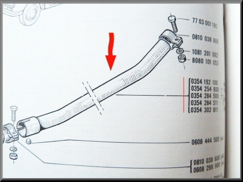 Central exhaust pipe R16 L.