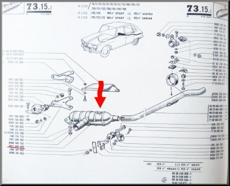 Rear silencer Renault 16 L.