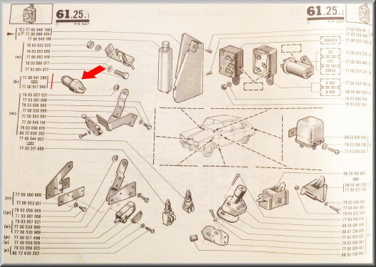 Switch for reversing lamp.