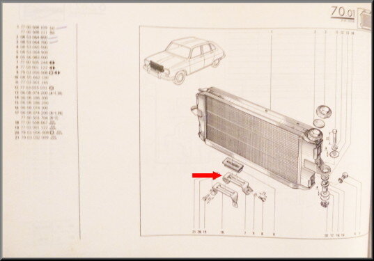 Radiator steun.