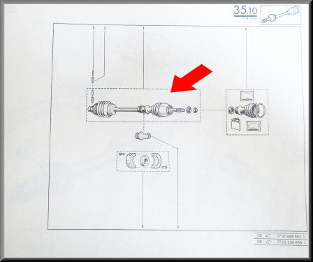 Arbre de transmission type 3 (utilisé).