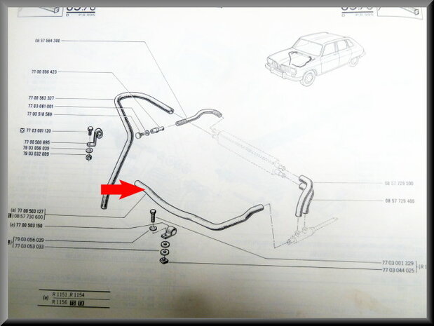 Heater hose left R16 TS-TX.