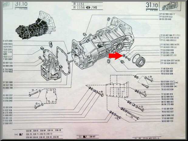 Locking plate differential bearing adjusting nut with shaft seal (5 gear).