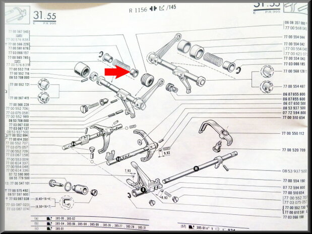 Bush selector shaft spring (5 gear).