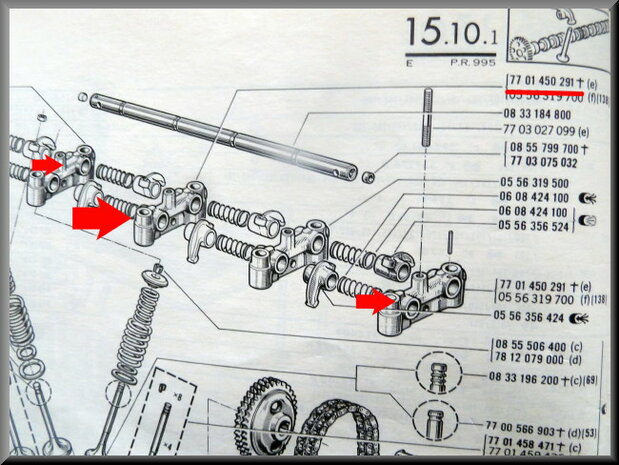 Support d'axe de culbuteur R16 TS-TX (sans alésage).