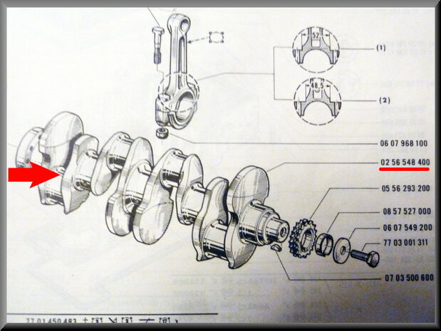 Crankshaft R16 TL (revised, 150 euro in exchange).