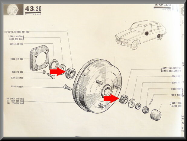 Set of wheel bearings for the rear axle suitable R16 L.