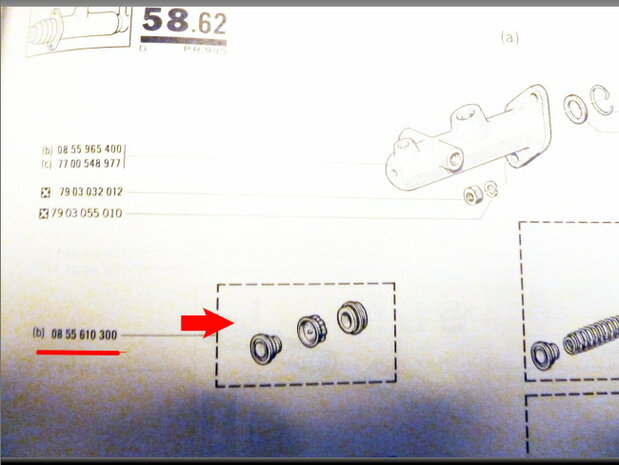 Brake master cylinder repairset (Bendix 20,6 mm). 