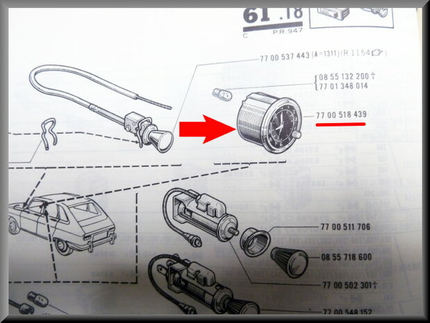 Clock R16 TS-TX before 1976 (revised, without second hand).