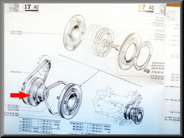 Water pump pulley, diameter 13.8 cm.