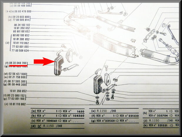 Bumper buffer front right R16 L (with opening for the stainless steel strip).