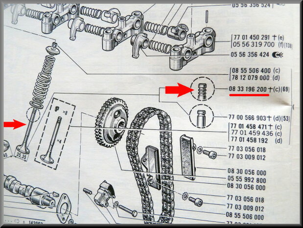 Soupape d'échappement R16 TS (3 encoches).