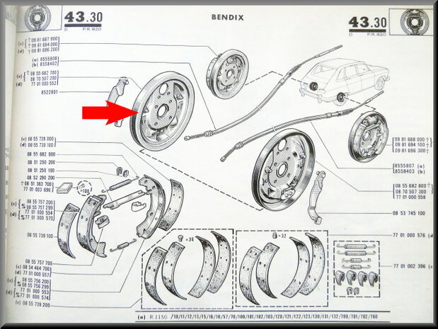 Remankerplaat links R16 L (Bendix).