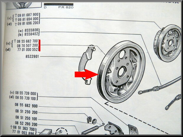 Remankerplaat links R16 L (Bendix).