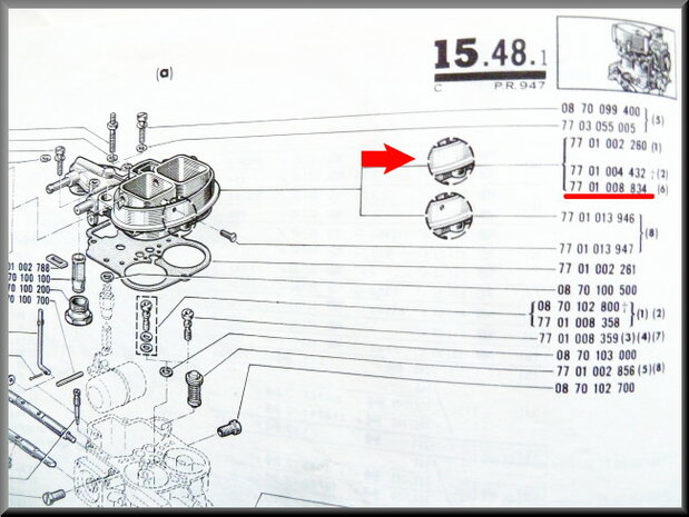 Cover carburetor Weber.