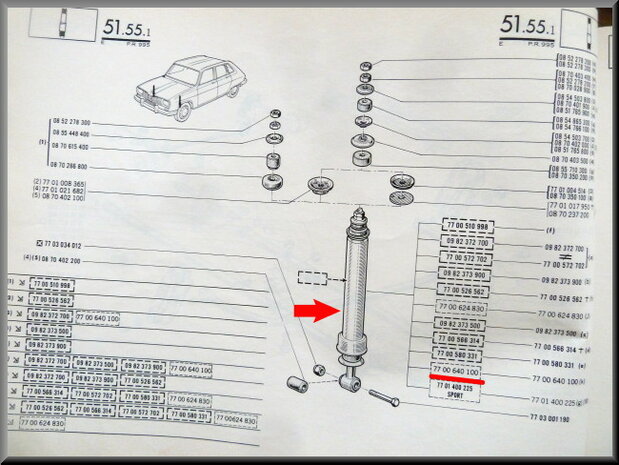 Schokdempers voor Renault 16 TX.