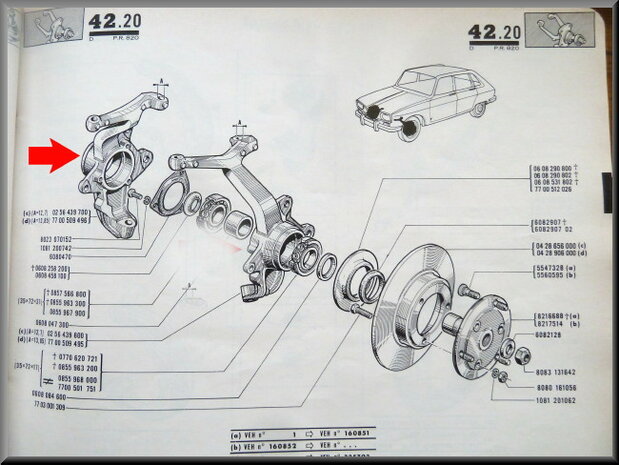 Right swivel axle R16 L.