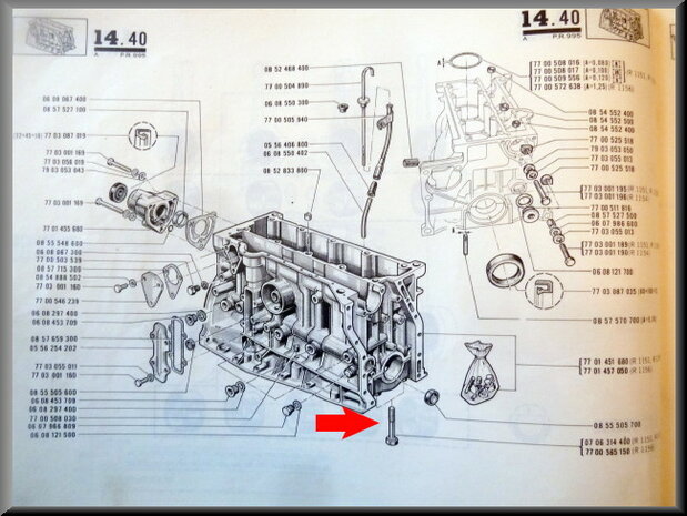 Main bearing bolt, 78 mm.