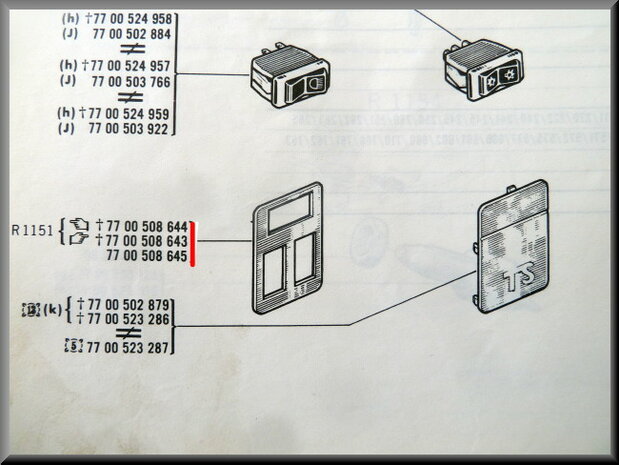 Cadre boutons de commandes R16 TS (chromé).