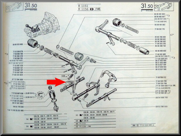 Schakelvork 3e-4e versnelling (4-5 bak).