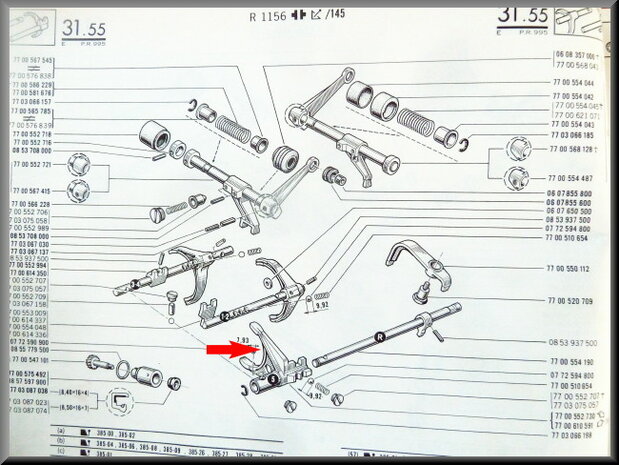 Gear-shift fork 5th gear.