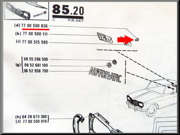 Fixation rubber emblem "TS".