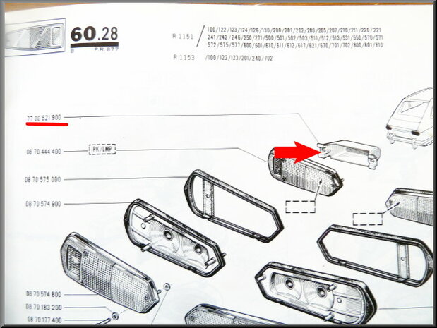 Rear light cap (right and left) R16 first type.