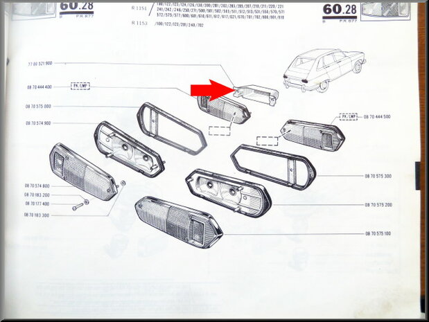 Afdekkap achterlicht (links en rechts) R16 eerste type.