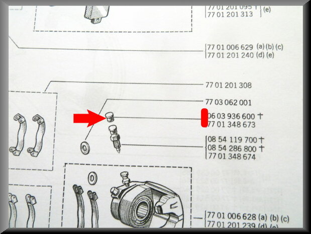 Protection cap bleed nipple brake caliper and master cylinder.