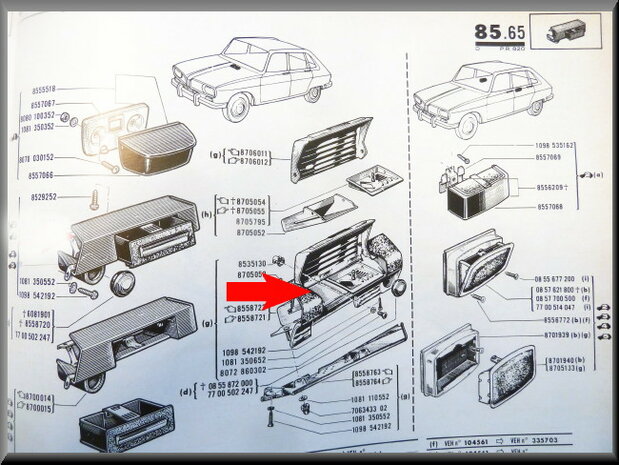 Pièce de tableau de bord avec cendrier pour R 1150.