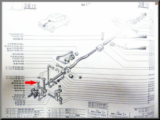 Centring bolt for gear shift linkages.