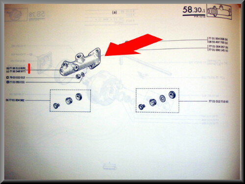 Brake master cylinder R16 TS (2e type), TL (1e type) .