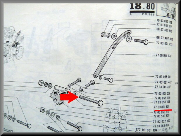 Dynamo fixing bolt (yellow passivated)