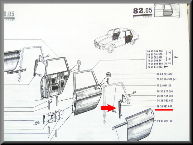 Window guide rear left