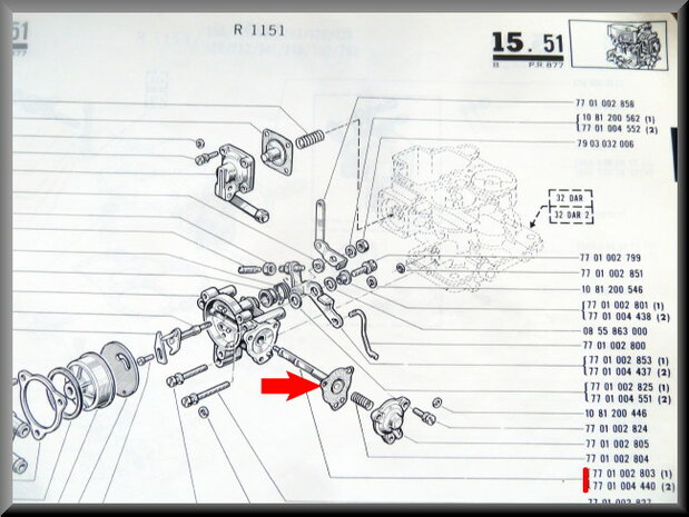 Membrane de starter 32 DIR.