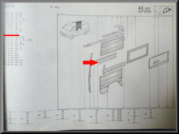 Trafic Rail de porte (New Old Stock).