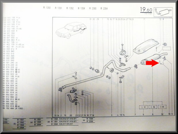 R18 Uitlaat veer (New Old Stock).