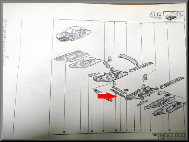 R18 Front chassis part (New Old Stock).