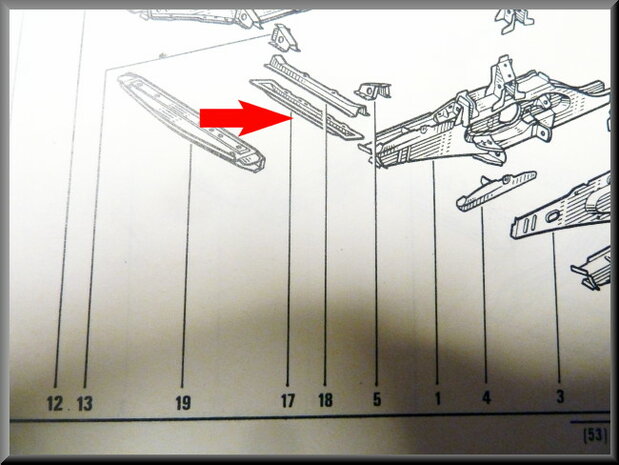 R18 Front chassis part (New Old Stock).