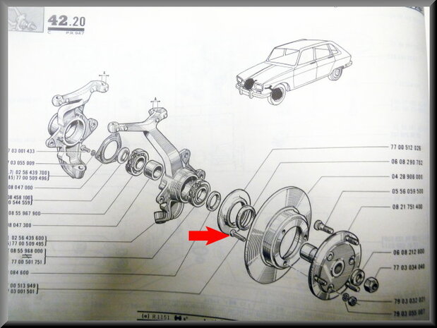 Brake disk mounting kit.